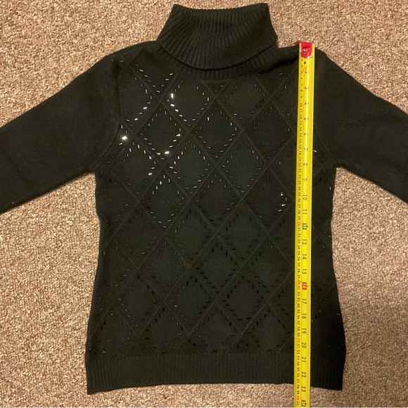 5 for $25 - Like new - Belldini Black Embellished Turtleneck Sweater - Small - Picture 2 of 16